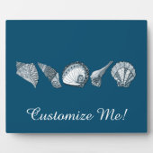 任意の色の手描き貝殻 フォトプラーク (正面)