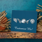 任意の色の手描き貝殻 フォトプラーク (側面)