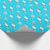 任意の色の手描き貝殻 ラッピングペーパー (コーナー)