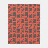 任意の色の日カウントパターン黒 フリースブランケット (正面)