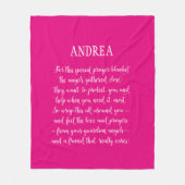 任意の色の書パーソナライズされた跡祈りの言葉毛布 フリースブランケット (正面)