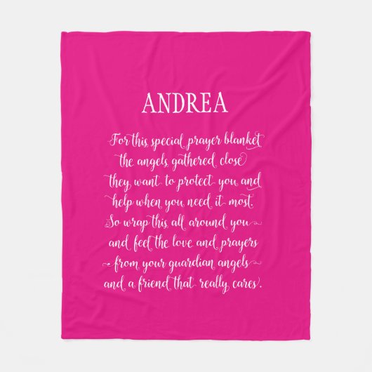 任意の色の書パーソナライズされた跡祈りの言葉毛布 フリースブランケット (正面)