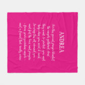 任意の色の書パーソナライズされた跡祈りの言葉毛布 フリースブランケット (正面(横))