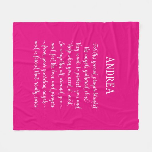 任意の色の書パーソナライズされた跡祈りの言葉毛布 フリースブランケット (正面(横))