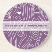 任意の色の木目の木の日付コースターを保存 コースター (正面)