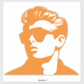 任意の色の男カッコいいのステッカー シール (シート)