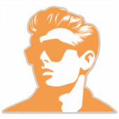 任意の色の男カッコいいのステッカー シール (正面)