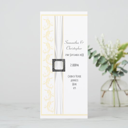 任意の色の白い教会の結婚式プログラムに変更 プログラム (スタンド正面)