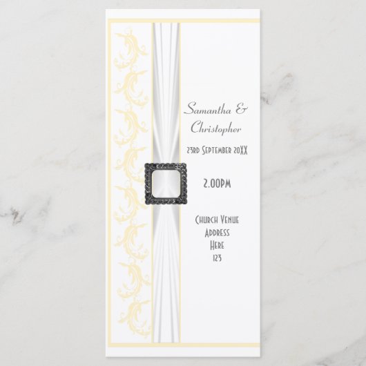 任意の色の白い教会の結婚式プログラムに変更 プログラム (正面)