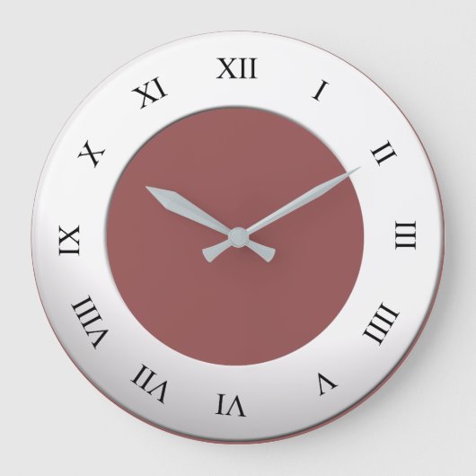 任意の色の白枠の数字 ラージ壁時計 (正面)