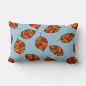 任意の色の秋の葉グラフィカル赤のパターン ランバークッション (裏面)