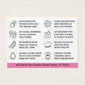 任意の色の粉グラデーション粉の眉アフターケアカード (裏面)