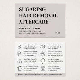 任意の色の糖化された脱毛アフターケアカード