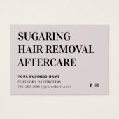 任意の色の糖化された脱毛アフターケアカード (正面)