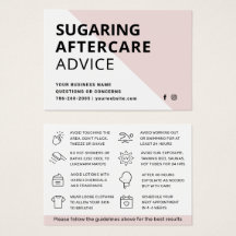 任意の色の糖化された脱毛アフターケアカード