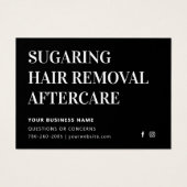 任意の色の糖化された脱毛アフターケアカード (正面)