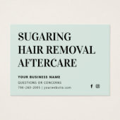 任意の色の糖化された脱毛アフターケアカード (正面)