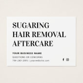 任意の色の糖化された脱毛アフターケアカード (正面)