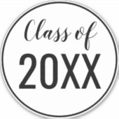 任意の色の組み合わせの卒業年のクラス縁ど シール (正面)