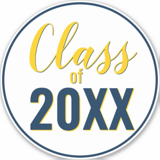 任意の色の組み合わせ卒業年卒業 シール (正面)