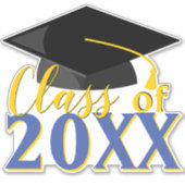 任意の色の組み合わせ卒業年卒業 シール (正面)