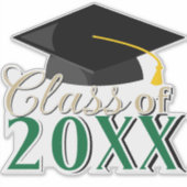 任意の色の組み合わせ卒業年卒業 シール (正面)