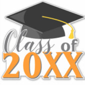 任意の色の組み合わせ卒業年卒業 シール (正面)