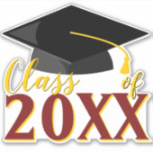 任意の色の組み合わせ卒業年卒業 シール (正面)