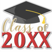 任意の色の組み合わせ卒業年卒業 シール (正面)