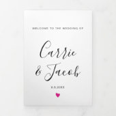 任意の色の結婚バッグ歓迎の旅程レター 三つ折りプログラム (カバー)