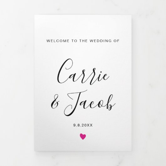 任意の色の結婚バッグ歓迎の旅程レター 三つ折りプログラム (カバー)