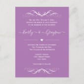 任意の色の結婚式招待状はがき インビテーションポストカード (正面)