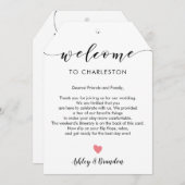 任意の色の結婚歓迎ラベル、文字の旅程 (正面/裏面)