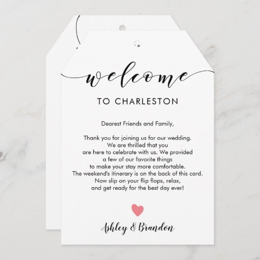 任意の色の結婚歓迎ラベル、文字の旅程 (正面/裏面)