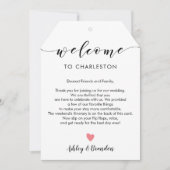 任意の色の結婚歓迎ラベル、文字の旅程 (正面)