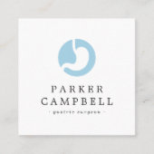 任意の色の胃のロゴのミニマルモダンリスト スクエア名刺 (正面)