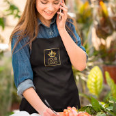 任意の色の背景のロゴ エプロン