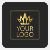 任意の色の背景のロゴ スクエアシール (正面)