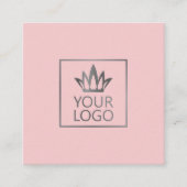 任意の色の背景のロゴ スクエア名刺 (正面)