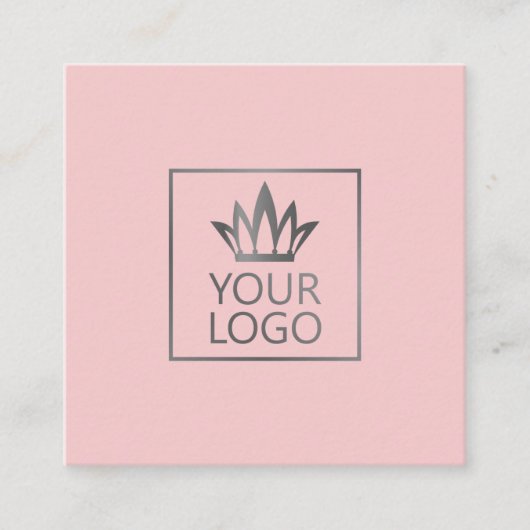 任意の色の背景のロゴ スクエア名刺 (正面)