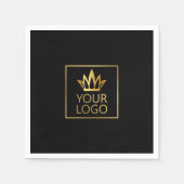 任意の色の背景のロゴ スタンダードカクテルナプキン (正面)