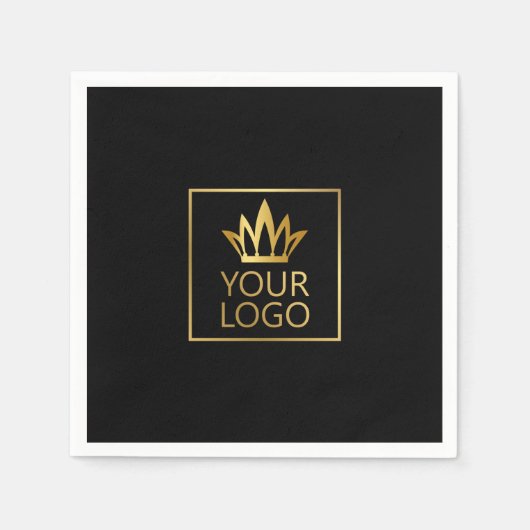 任意の色の背景のロゴ スタンダードカクテルナプキン (正面)