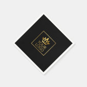 任意の色の背景のロゴ スタンダードカクテルナプキン (角)