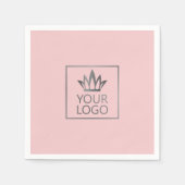 任意の色の背景のロゴ スタンダードカクテルナプキン (正面)