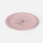 任意の色の背景のロゴ ペーパープレート (アングル)