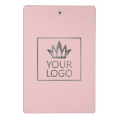 任意の色の背景のロゴ ミニクリップボード (裏面)