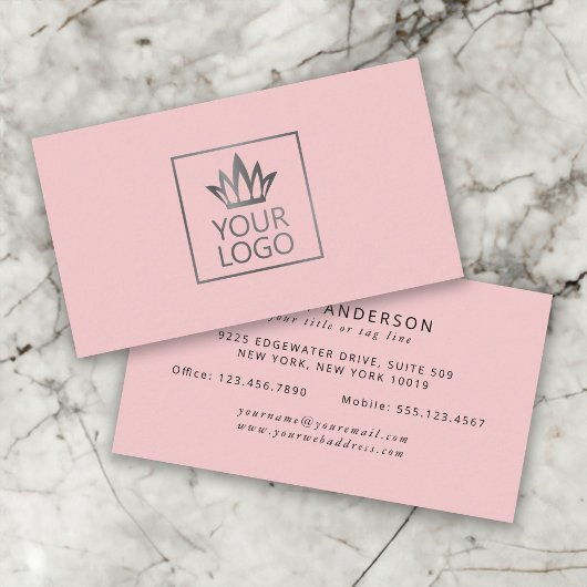 任意の色の背景のロゴ 名刺