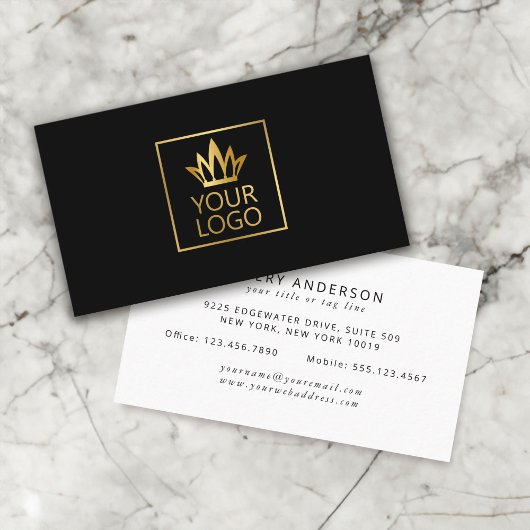 任意の色の背景のロゴ 名刺