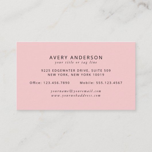 任意の色の背景のロゴ 名刺 (裏面)