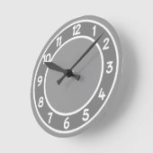 任意の色の背景の壁時計のグレーと白 ラウンド壁時計 (傾斜)